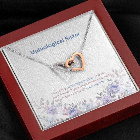 unbiological sister heart necklace