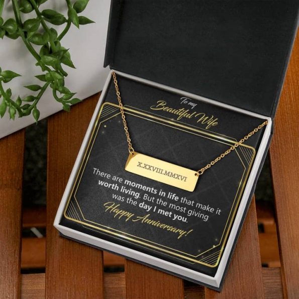 wedding date necklace