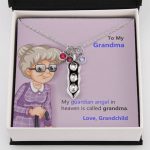 grandma necklace with grandkids birthstones