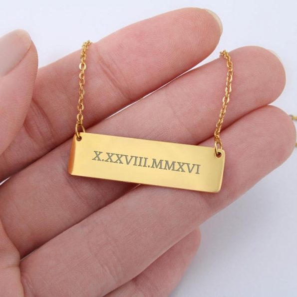 custom date necklace for her